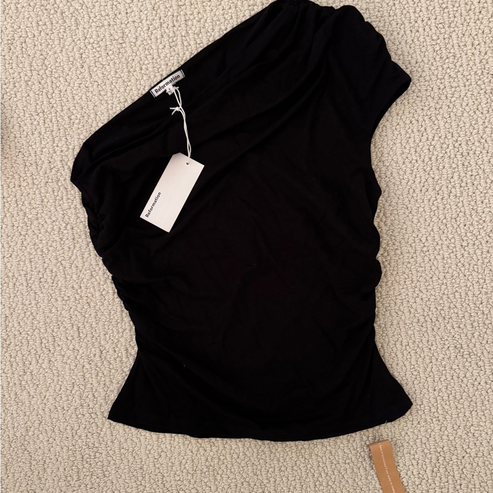 Reformation Black Asymmetrical Top - Picture 4 of 4